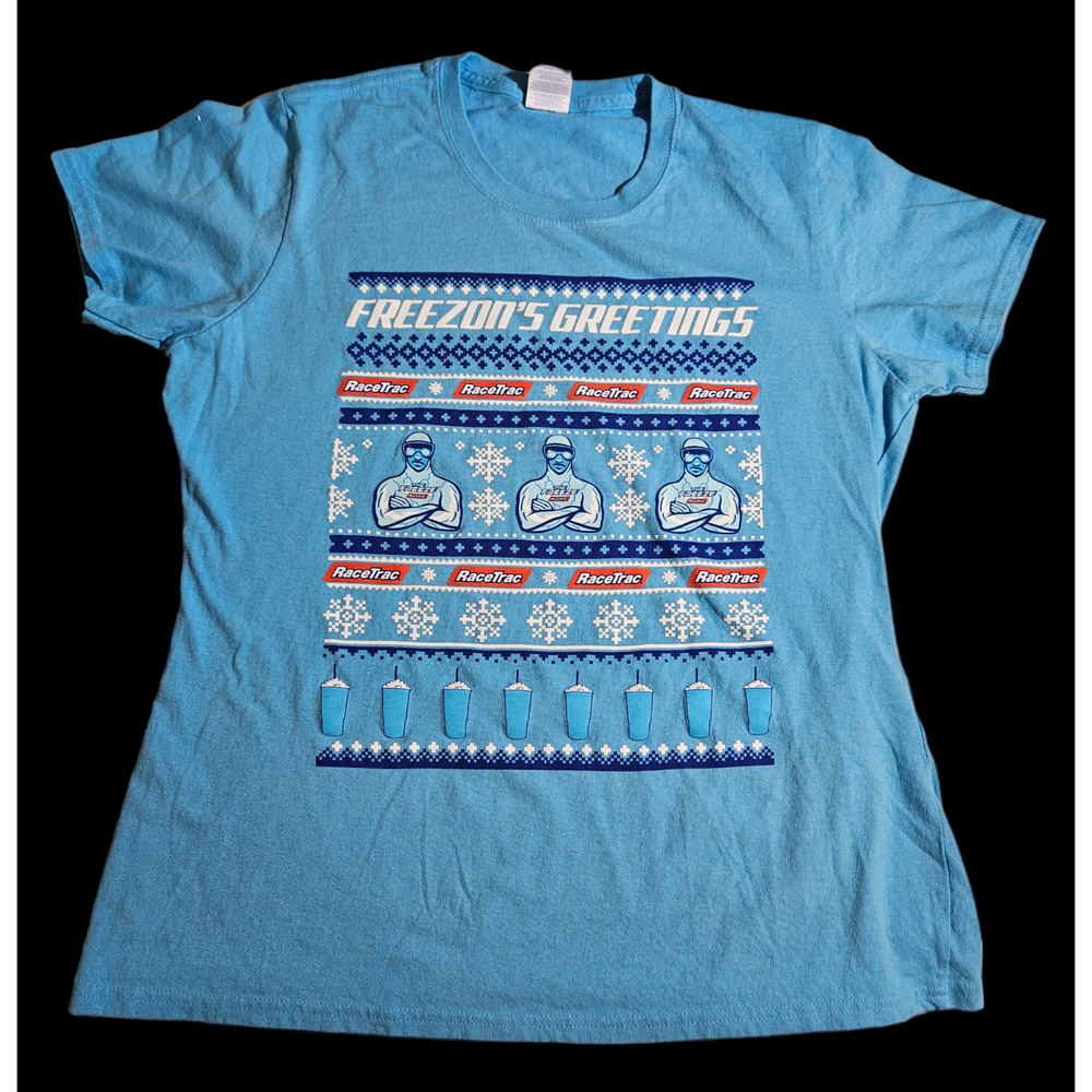 The Freeze New Atlanta Braves RaceTrac Freezone Greetings Holiday Tshirt L Youth